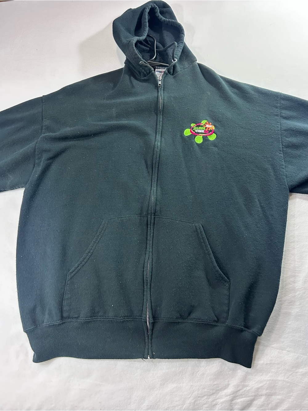 Vintage 2000s Nickelodeon Slime Time Live Hoodie XL Jerzees Embroidered Rare